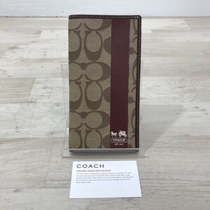 送料185円 COACH コーチ 長財布 シグネチャー 二つ折り ヘリテージストライプ[C3888]