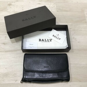 BALLY バリー オーガナイザー 長財布 メンズ 黒 フラップ[C0866]