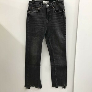 ZARA ザラ デニム パンツ ストレッチ ダメージ ブラック Size EUR 36[N8565]