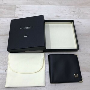 ①未使用保管品 dunhill ダンヒル レザー 二つ折り 財布 ウォレット 札入れ カード入れ メンズ ブラック WU3140A[C2043]