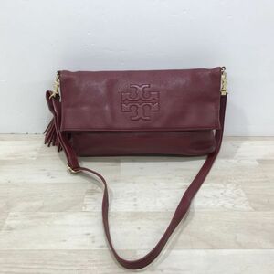 トリーバーチ TORY BURCH レザー ショルダーバッグ 肩掛けカバン レディース ボルドー系[C4577]