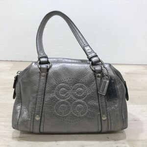 コーチ COACH ハンドバッグ ミニバッグ レザー パンチング シルバー系[C5086]