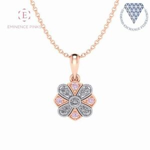 アーガイル産 天然 ピンク ダイヤモンド ヴィンテージ ペンダント 合計 0.08 ct K18 18金 ネックレス EMINENCE PINKS