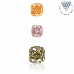 合計 0.76 ct 天然 カラー ダイヤモンド 3 ピース GIA 1 点 付 マルチスタイル / カラー FANCY DIAMOND 【DEF GIA MULTI】