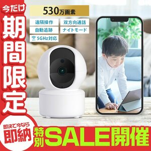 【数量限定セール】防犯カメラ ペットカメラ 夜間OK 屋内 見守りカメラ スマホ対応 ワイヤレス 自動追跡 遠隔操作 録画 防犯対策 5GHz対応