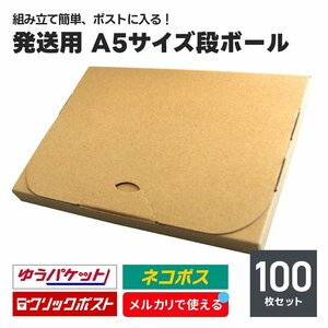 発送用 段ボール 100枚セット A5サイズ 厚み2cm ネコポス クリックポスト ゆうパケット メール便 対応 スリム ダンボール箱 梱包 軽量 郵便