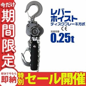 【限定セール】レバーホイスト 定格荷重0.25t 250kg チェーンホイスト TUV認証済 玉掛け ジャッキ ガッチャ チェーンブロック 新品 未使用