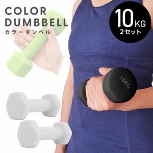  dumbbell 10kg 2 piece set color dumbbell iron dumbbells weight training .tore diet .tore diet gray new goods unused 