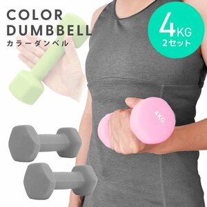  dumbbell 4kg 2 piece set color dumbbell iron dumbbells weight training .tore diet .tore diet gray new goods unused 