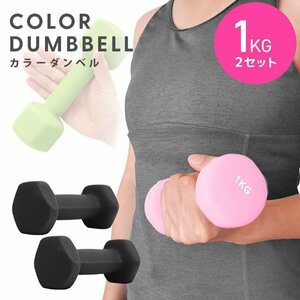  dumbbell 1kg 2 piece set color dumbbell iron dumbbells weight training .tore diet .tore diet black new goods unused 