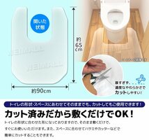 トイレマット 拭ける ふける 幅90 長さ65 抗菌 防カビ 防水 撥水 はっ水 クリアマット ソフトタイプ 汚れ防止 トイレ 目立たない 新品_画像5