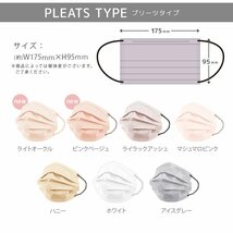 【マシュマロピンク】不織布 冷感マスク 20枚 プリーツマスク 3層構造 毛羽立たない 平ゴム 接触冷感 カラー 血色 ふつうサイズ 175×95_画像8