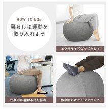 【数量限定セール】バランスボール 65cm 洗えるカバー付 空気入れポンプ付 ヨガボール 体幹トレーニング エクササイズ 筋トレ_画像3