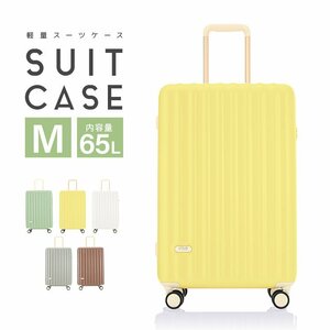 スーツケース Mサイズ 軽量 大型 キャリーケース キャリーバッグ 受託手荷物 65L 4泊～ TSAロック 旅行かばん 旅行 おしゃれ 新品 未使用