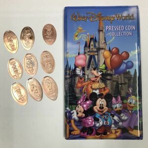 WDW ディズニー スーベニアメダル プレス コイン ホルダー コレクション ブック と ダッフィー コイン 9種 Walt Disney World