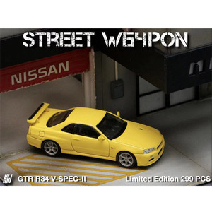 1/64　STREET WEAPON　日産　SKYLINE GTR 34　BNR34　スカイライン　NISSAN　V-SPEC　ミニカー　streetwarrior●M１１２