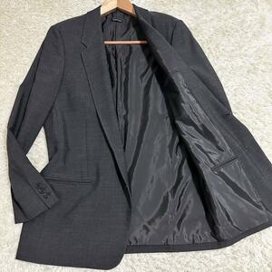  ultimate beautiful goods / rare XL rank joru geo Armani GIORGIO ARMANI tailored jacket blouson thin herringbone black tag black outer outer garment 