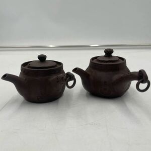 o523 萬古焼 茶器 急須 2点セット 甜茶 煎茶道具 中国 骨董 レトロ お茶 中古