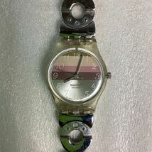 y538 swatch SWISSレディース 腕時計 女性用 メタルバンド スウォッチ スイス ブランド時計 ブレスレット 当時物 不動品 ジャンク_画像1