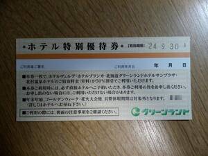★グリーンランドホテル特別優待券 ホテルヴェルデ・ブランカ・北海道グリーンランドホテルサンプラザ・北村温泉ホテル50%割引★送料無料★