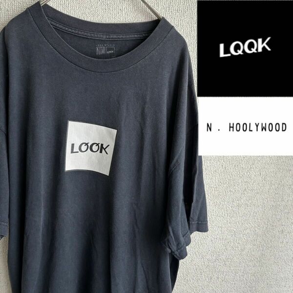 LQQK STUDIO Nハリウッド　プリント　Tシャツ　Lサイズ　黒　ルックスタジオ　半袖