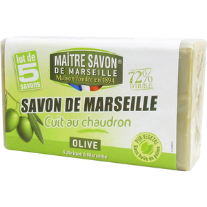 【即納】サボン・ド・マルセイユ オリーブ 100g×5個パック マルセイユ石鹸 100％天然植物成分 乾燥肌 メートル・サボン・ド・マルセイユ