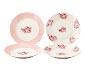 [ immediate payment ] Laura Ashley kchu-ru rose plate set LA50-190 mountain . shop LAURA ASHLEY 16cm 4 sheets 