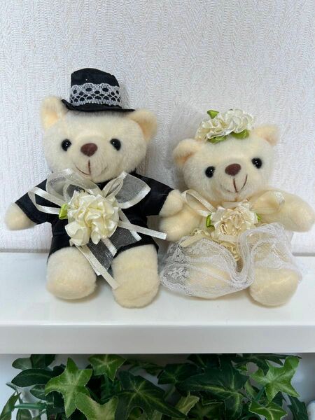 ベア 結婚式 新郎新婦 飾り ぬいぐるみ テディーベア ブライダル