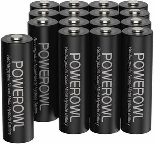  single 3 shape 16 piece pack Powerowl single 3 shape rechargeable Nickel-Metal Hydride battery 16 piece pack PSE safety certification nature discharge suppression environment protection (2800mA