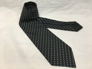 0W3560USED HERMES Hermes галстук шелк 100% Франция производства чёрный черный маленький цветочный принт общий рисунок подкладка ~H~ бренд Logo 