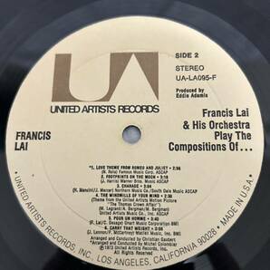 ◎W071◎LP レコード US盤 Francis Lai Play The Compositions Of…/フランシス・レイ Francis Lai And His Orchestra/UA-LA095-Fの画像8