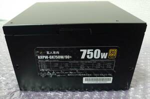 【中古】玄人志向 ATX電源 750W 80PLUS GOLD取得 KRPW-GK750W/90+