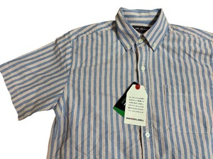 VAN RED LABEL COOLMAX Van red label cool Max stripe pattern short sleeves shirt size M