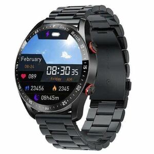 [1 jpy ] smart watch black black steel Bluetooth ECG PPG men's lady's sport calorie waterproof health control 
