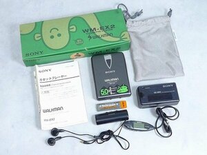 Y601506*5A▲SONY/ソニーCASSETTE PLAYER/カセットプレイヤーWALKMAN/ウォークマンWM-EX2箱付・昭和レトロ