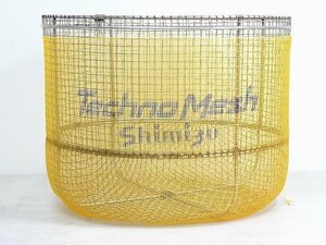 60ME3^[19] unused goods Shimizu/ some stains zTechno Mesh/ Techno mesh approximately 38cm orange color scoop net for change net *.. sweetfish fishing 