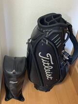 ◇超希少品◇ 極美品 貴重 入手困難品 本革レザー タイトリスト Titleist キャディバッグ 8分割 ブラック_画像1