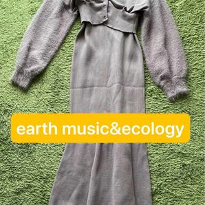 earth music&ecology ショートニット　ニット　ワンピース　春服　レディース　ワンピース　ニット　夏　ノースリーブ