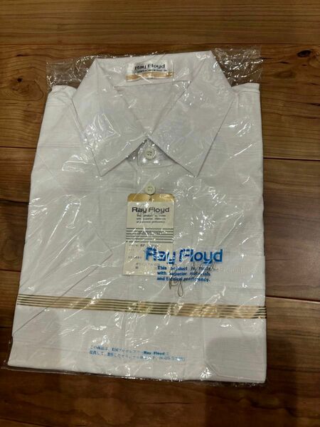 新品　白　メンズ半袖ポロシャツ「R ay F loyd」M寸　ポリエステル65％綿35%混紡　