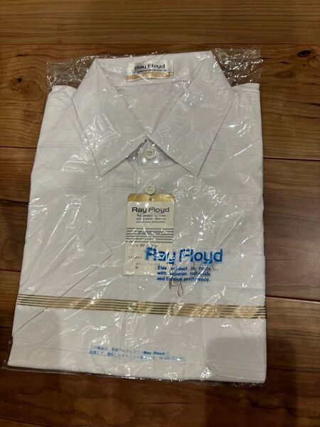 k-03 新品 白 メンズ半袖ポロシャツ「R ay F loyd」M寸 ポリエステル65%綿35%混紡