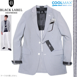 定価4.6万 新品 M(2)BLACK LABEL CRESTBRIDGEクールマックスCOOLMAXシアサッカー テーラードジャケット ブラックレーベル クレストブリッジ