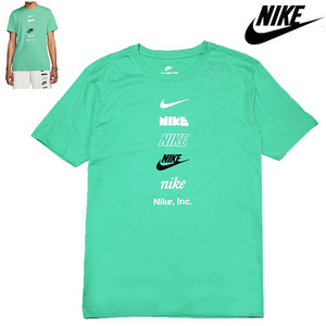 送料無料▼新品 Lサイズ NIKE ナイキ ロゴ スウッシュ プリント 半袖 メンズ Tシャツ NSW INC NSW クラブ+ HDY PK4 S/S グリーン