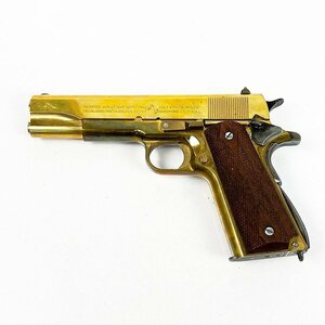 ジャンク品 メーカー不明 COLT M1911A1 U.S.ARMY ガスガン ゴールド◆ガス漏れあり [U12963]