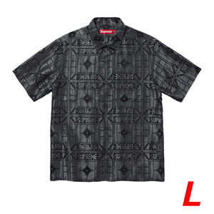 ★新品★Supreme Tray Jacquard S/S Shirt Black -L