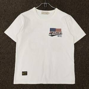 AVIREX(アヴィレックス)半袖Tシャツ 刺繍ロゴ メンズM ホワイト