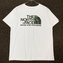 THE NORTH FACE(ザ ノースフェイス)半袖Tシャツ プリントロゴ カモフラ柄 メンズXL ホワイト_画像1