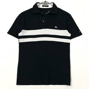 BURBERRY BLACK LABEL( Burberry Black Label ) polo-shirt with short sleeves Nitro go deer. . men's 2 navy series / white 