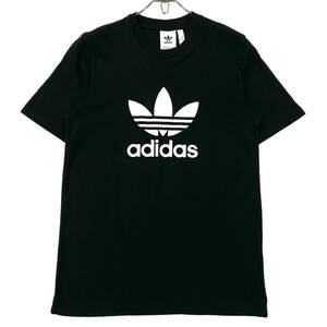 adidas(アディダス)半袖Tシャツ トレフォイル プリントロゴ メンズM ブラック