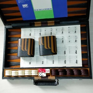 バックギャモン スエードケース 盤すごろく ボードゲーム　　BACKGAMMON　(棚上)