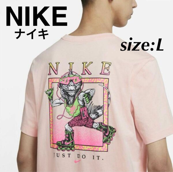 NIKE ナイキ メンズ 半袖Tシャツ トップス ピンク ワニ
